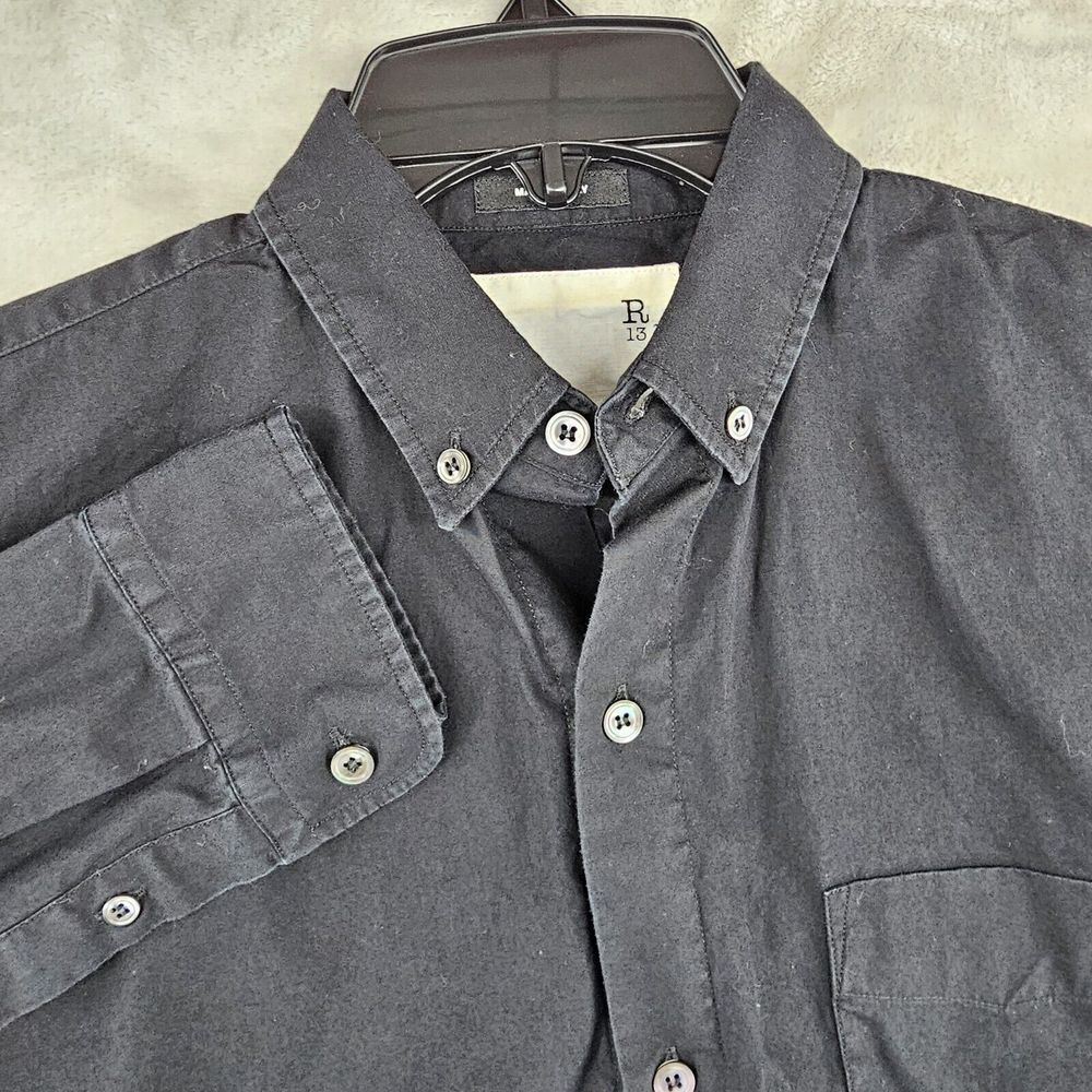 R13 Black Long Sleeve Button Up Shirt Womens‎ Size Small Made In Italy